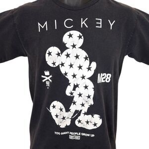 Mickey Mouse T Shirt Mens Size Small Black Neff Disney Too Many People Grow Up